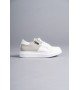 SLW155 Warrior Bağcıklı ve Fermuarlı Cilt Süet Erkek Günlük Sneaker Ayakkabı CSBT - Beyaz/Gri