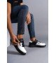 SLW155 Warrior Bağcıklı ve Fermuarlı Cilt Erkek Günlük Sneaker Ayakkabı CST - Siyah/Beyaz