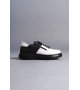 SLW155 Warrior Bağcıklı ve Fermuarlı Cilt Erkek Günlük Sneaker Ayakkabı CST - Siyah/Beyaz