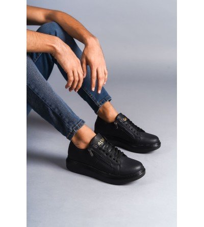 SLW155 Warrior Bağcıklı ve Fermuarlı Cilt Erkek Günlük Sneaker Ayakkabı CST - Siyah SLW155 Warrior Bağcıklı ve Fermuarlı Cilt Erkek Günlük Sneaker Ayakkabı CST - Siyah