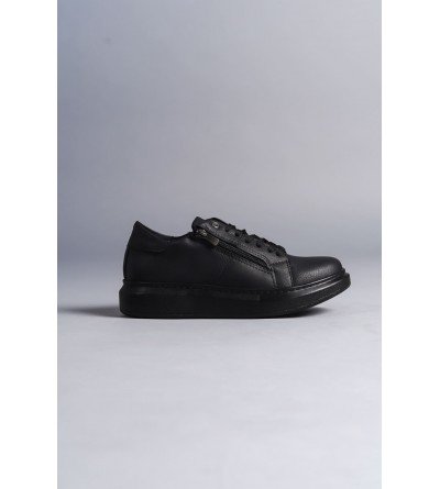 SLW155 Warrior Bağcıklı ve Fermuarlı Cilt Erkek Günlük Sneaker Ayakkabı CST - Siyah SLW155 Warrior Bağcıklı ve Fermuarlı Cilt Erkek Günlük Sneaker Ayakkabı CST - Siyah
