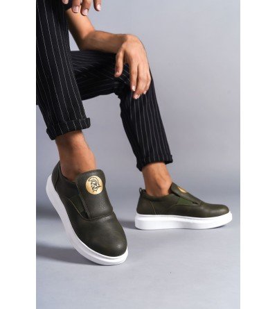 SLW161 Hippo Bağcıksız Cilt Erkek Günlük Sneaker Ayakkabı CBT - Haki SLW161 Hippo Bağcıksız Cilt Erkek Günlük Sneaker Ayakkabı CBT - Haki