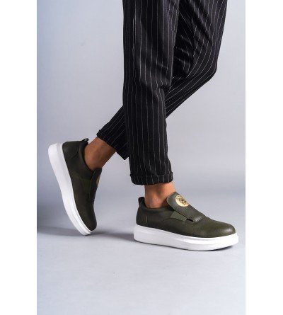 SLW161 Hippo Bağcıksız Cilt Erkek Günlük Sneaker Ayakkabı CBT - Haki SLW161 Hippo Bağcıksız Cilt Erkek Günlük Sneaker Ayakkabı CBT - Haki