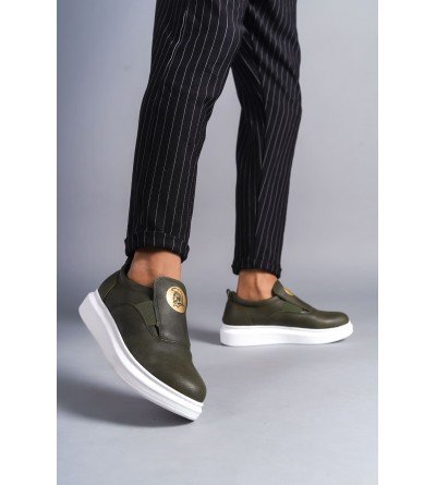 SLW161 Hippo Bağcıksız Cilt Erkek Günlük Sneaker Ayakkabı CBT - Haki SLW161 Hippo Bağcıksız Cilt Erkek Günlük Sneaker Ayakkabı CBT - Haki