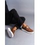 SLW161 Hippo Bağcıksız Cilt Erkek Günlük Sneaker Ayakkabı CBT - Taba