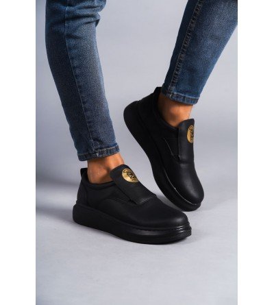 SLW161 Hippo Bağcıksız Cilt Erkek Günlük Sneaker Ayakkabı CST - Siyah SLW161 Hippo Bağcıksız Cilt Erkek Günlük Sneaker Ayakkabı CST - Siyah