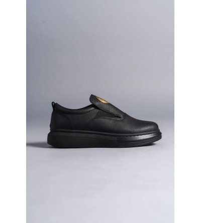 SLW161 Hippo Bağcıksız Cilt Erkek Günlük Sneaker Ayakkabı CST - Siyah SLW161 Hippo Bağcıksız Cilt Erkek Günlük Sneaker Ayakkabı CST - Siyah