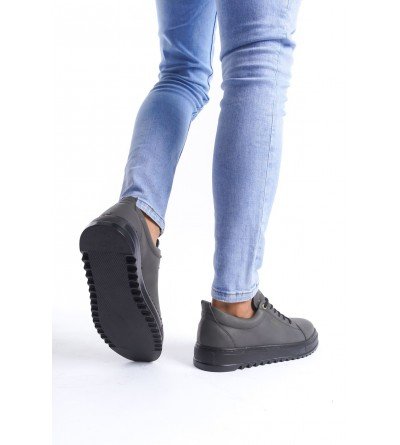SLW152 Cool Bağcıklı Cilt Erkek Günlük Spor Klasik Ayakkabı CST - Füme SLW152 Cool Bağcıklı Cilt Erkek Günlük Spor Klasik Ayakkabı CST - Füme