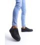 SLW166 Prestige Bağcıklı Cilt Kapitone Desenli Erkek Günlük Sneaker Ayakkabı CST - Siyah