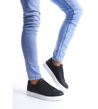 SLW165 Elite Bağcıklı Cilt Erkek Günlük Sneaker Ayakkabı CBT - Siyah SLW165 Elite Bağcıklı Cilt Erkek Günlük Sneaker Ayakkabı CBT - Siyah