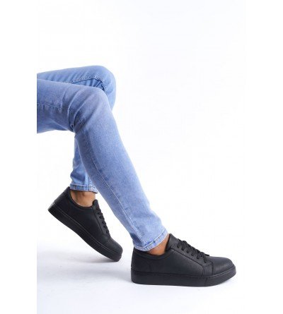 SLW165 Elite Bağcıklı Cilt Erkek Günlük Sneaker Ayakkabı CST - Siyah SLW165 Elite Bağcıklı Cilt Erkek Günlük Sneaker Ayakkabı CST - Siyah