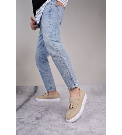 SLW153 Bloom Bağcıksız Püsküllü Süet Erkek Günlük Spor Klasik Ayakkabı SBT - Krem SLW153 Bloom Bağcıksız Püsküllü Süet Erkek Günlük Spor Klasik Ayakkabı SBT - Krem