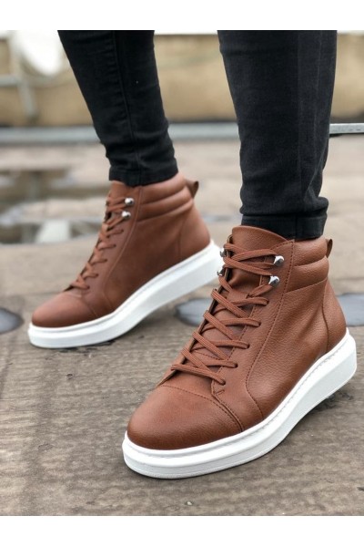 SLW202 Toronto Bağcıklı Cilt Erkek Spor Bot BT - Taba