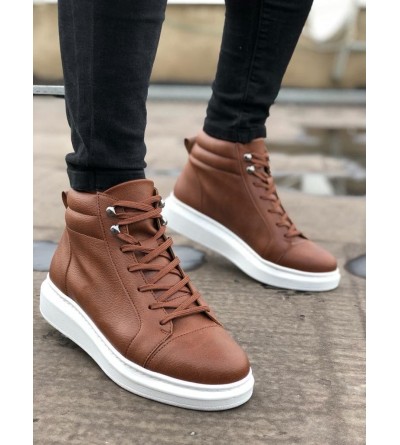 SLW202 Toronto Bağcıklı Cilt Erkek Spor Bot BT - Taba