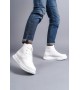 SLW204 Franca Bağcıklı Cilt Erkek Spor Bot BT - Beyaz