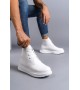 SLW204 Franca Bağcıklı Cilt Erkek Spor Bot BT - Beyaz