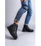 SLW204 Franca Bağcıklı Cilt Erkek Spor Bot ST - Siyah