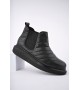 SLW205 Boston Bağcıksız Cilt Erkek Spor Bot ST - Siyah