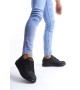 SLW151 Boost Bağcıklı Cilt Erkek Günlük Sneaker Ayakkabı CST - Siyah