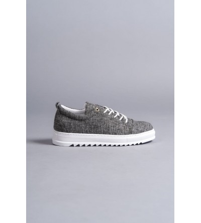 SLW152 Cool Bağcıklı Keten Erkek Günlük Spor Klasik Ayakkabı KBT - Gri