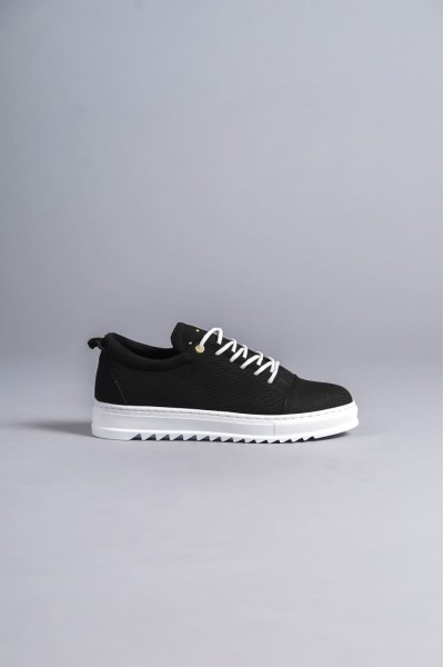 SLW152 Cool Bağcıklı Keten Erkek Günlük Spor Klasik Ayakkabı KBT - Siyah
