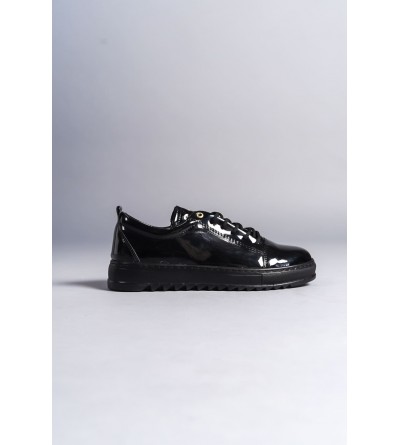 SLW152 Cool Bağcıklı Rugan Erkek Günlük Spor Klasik Ayakkabı RST - Siyah