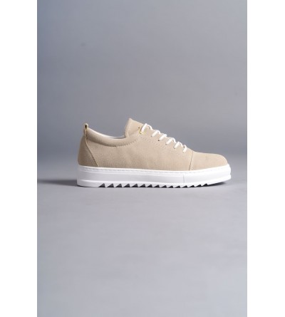 SLW152 Cool Bağcıklı Süet Erkek Günlük Spor Klasik Ayakkabı SBT - Krem