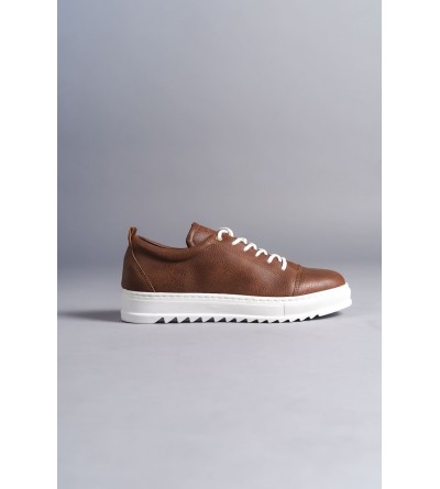 SLW152 Cool Bağcıklı Cilt Erkek Günlük Spor Klasik Ayakkabı CBT -  Taba