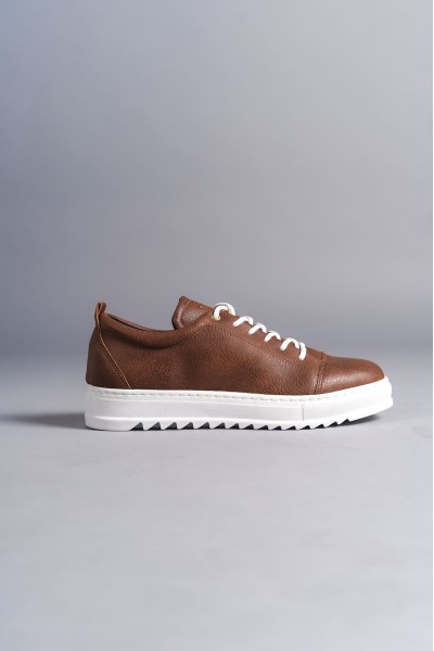 SLW152 Cool Bağcıklı Cilt Erkek Günlük Spor Klasik Ayakkabı CBT -  Taba