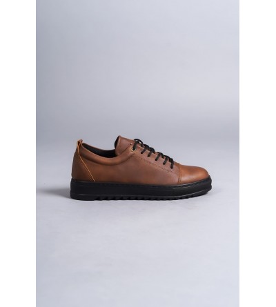 SLW152 Cool Bağcıklı Cilt Erkek Günlük Spor Klasik Ayakkabı CST - Taba