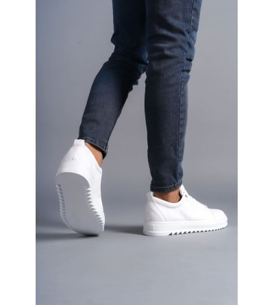 SLW152 Cool Bağcıklı Cilt Erkek Günlük Spor Klasik Ayakkabı CBT - Beyaz