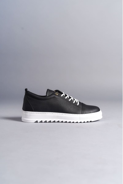 SLW152 Cool Bağcıklı Cilt Erkek Günlük Spor Klasik Ayakkabı CBT - Siyah