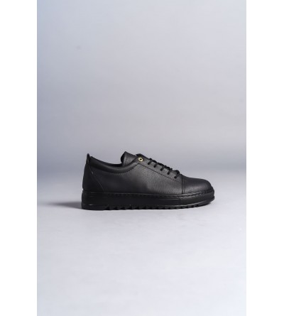 SLW152 Cool Bağcıklı Cilt Erkek Günlük Spor Klasik Ayakkabı CST - Siyah