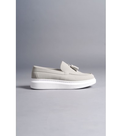 SLW154 Blaze Bağcıksız Püsküllü Süet Erkek Günlük Spor Klasik Ayakkabı SBT - Gri