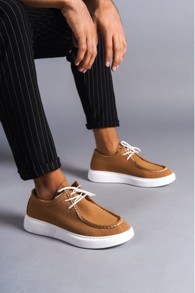 SLW170 Tornado Bağcıklı Süet Erkek Günlük Spor Klasik Ayakkabı SBT - Taba