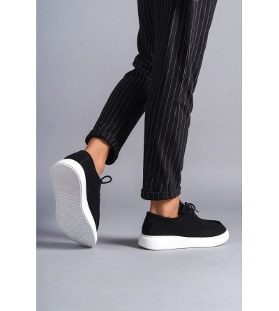 SLW170 Tornado Bağcıklı Süet Erkek Günlük Spor Klasik Ayakkabı SBT - Siyah