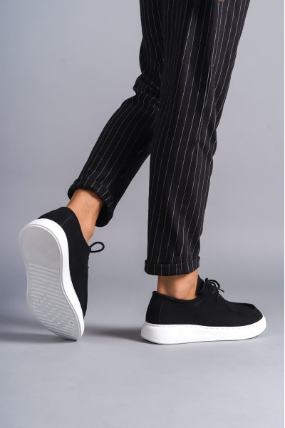 SLW170 Tornado Bağcıklı Süet Erkek Günlük Spor Klasik Ayakkabı SBT - Siyah