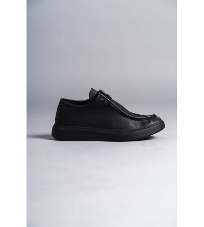 SLW170 Tornado Bağcıklı Cilt Erkek Günlük Spor Klasik Ayakkabı CST - Siyah