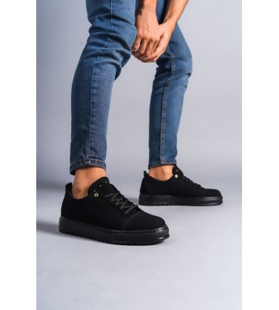SLW152 Cool Bağcıklı Süet Erkek Günlük Spor Klasik Ayakkabı SST - Siyah