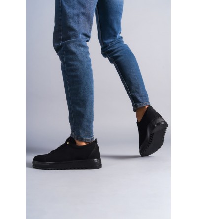 SLW152 Cool Bağcıklı Süet Erkek Günlük Spor Klasik Ayakkabı SST - Siyah