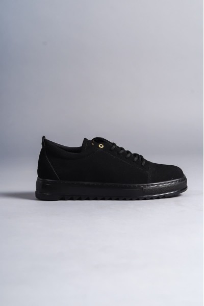 SLW152 Cool Bağcıklı Süet Erkek Günlük Spor Klasik Ayakkabı SST - Siyah