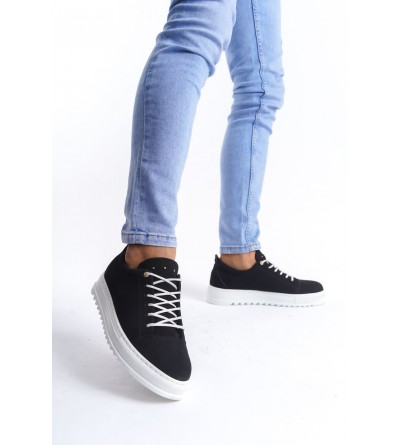 SLW152 Cool Bağcıklı Süet Erkek Günlük Spor Klasik Ayakkabı SBT - Siyah