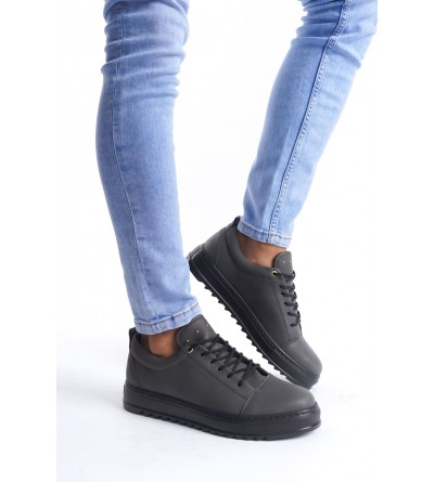 SLW152 Cool Bağcıklı Cilt Erkek Günlük Spor Klasik Ayakkabı CST - Füme