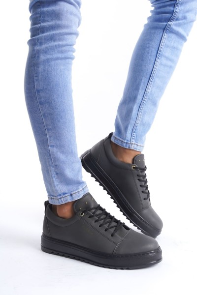 SLW152 Cool Bağcıklı Cilt Erkek Günlük Spor Klasik Ayakkabı CST - Füme