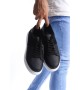 SLW151 Boost Bağcıklı Cilt Süet Erkek Günlük Sneaker Ayakkabı CSBT - Siyah
