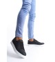 SLW165 Elite Bağcıklı Cilt Erkek Günlük Sneaker Ayakkabı CBT - Siyah