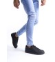 SLW165 Elite Bağcıklı Cilt Erkek Günlük Sneaker Ayakkabı CST - Siyah