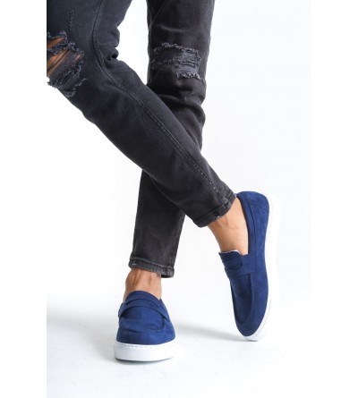 SLW180 Estilo X Bağcıksız Süet Erkek Günlük Spor Klasik Ayakkabı SBT - Lacivert