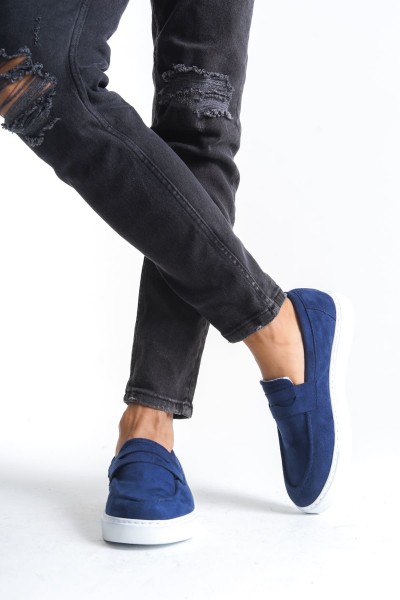 SLW180 Estilo X Bağcıksız Süet Erkek Günlük Spor Klasik Ayakkabı SBT - Lacivert