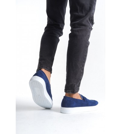 SLW180 Estilo X Bağcıksız Süet Erkek Günlük Spor Klasik Ayakkabı SBT - Lacivert